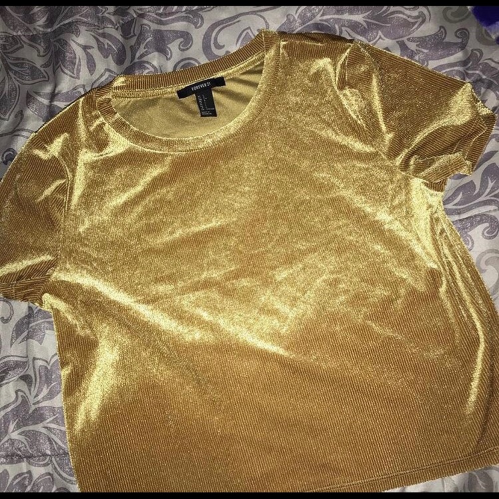 Yellow velvet crop top